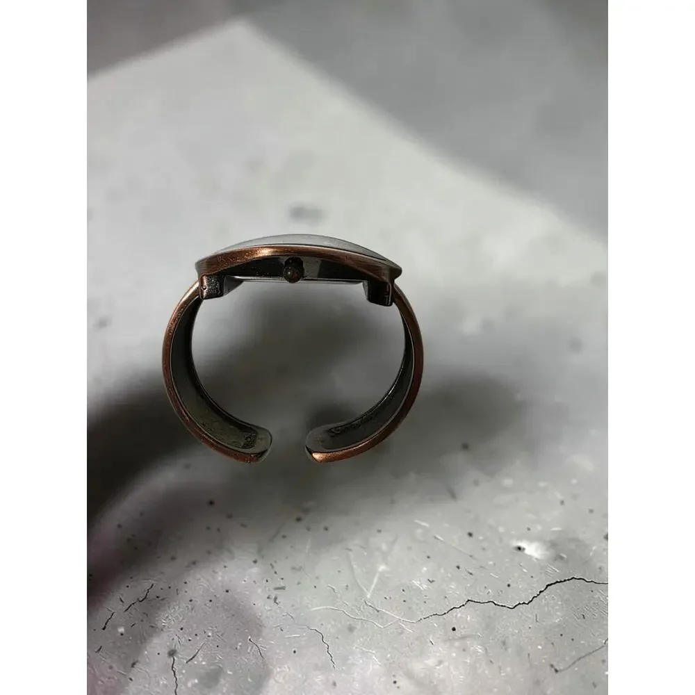 Carolina Women’s Cuff Watch Rose Gold Copper Tone Oval Face Quartz Bracelet